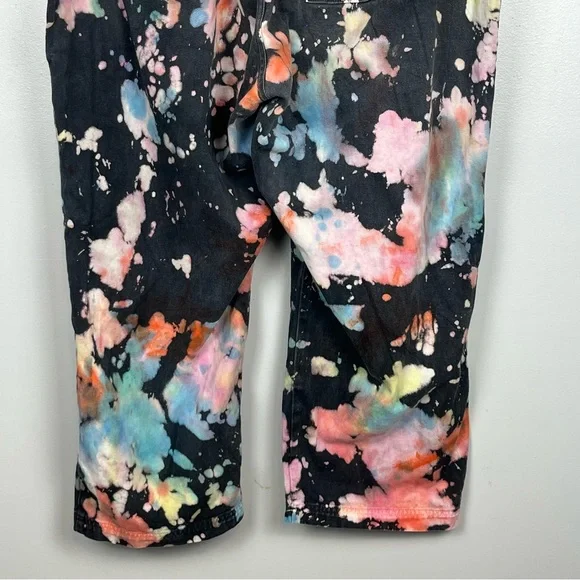Big Bud Press Rainbow Magic Waters bleach tie dye denim Work Pants, 2XL petite. - Picture 7 of 14